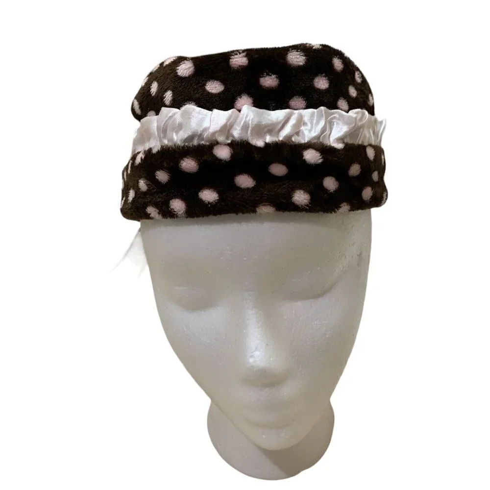 Giggle Moon Baby Girl's Size 18-24 Months Plush Hat Polka Dot Ruffled Satin